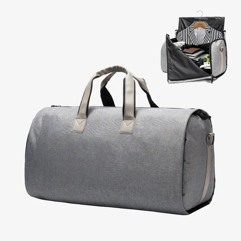 Travel Bag Men Women 2 in 1 Business Garment Bag Large Capacity Multi function Foldable Oxford ...