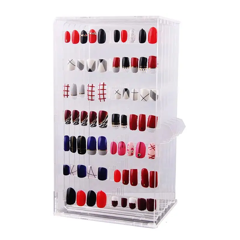 

Large Capacity High Grade Acrylic Nail Tip Display Stand Nails Color Chart Display Box Nail Storage Box