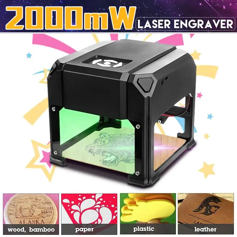 

Protable 2000mW USB Desktop Laser Engraver Carving Tool Logo Mark Printer Cutter Machine USB For Office Home Use