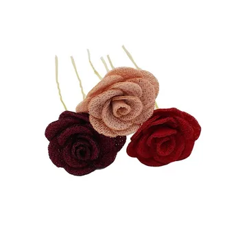 

Fashion Girls Flower Hairpins Chiffon Kids Solid Hair Accessories Children Princess Boutique Barrettes