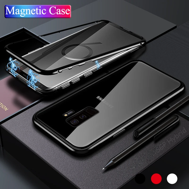 

S10 e Case Glass Back Cover for Samsung Galaxy s10 s9 s8 Plus Magnetic Flip Case for Galaxy s 10 9 8 e plus Note 9 8 Coque Funda