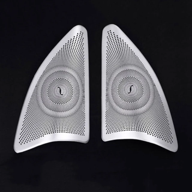 Matt Chrome Front Door sound Stereo Speaker Cover trim Benz GL X166 2013-2018 Matt Chrome Front Door sound Stereo Speaker Cover trim Benz GL X166 2013-2018