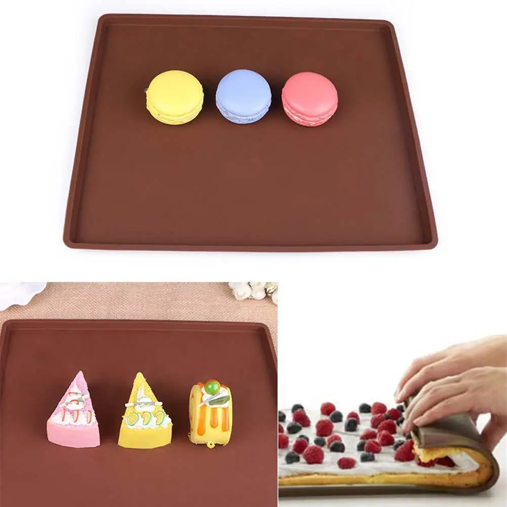 

Flexible Silicone Pastry Cookie Cooking Mould Cakes Roll Baking Pan Sheet Pad