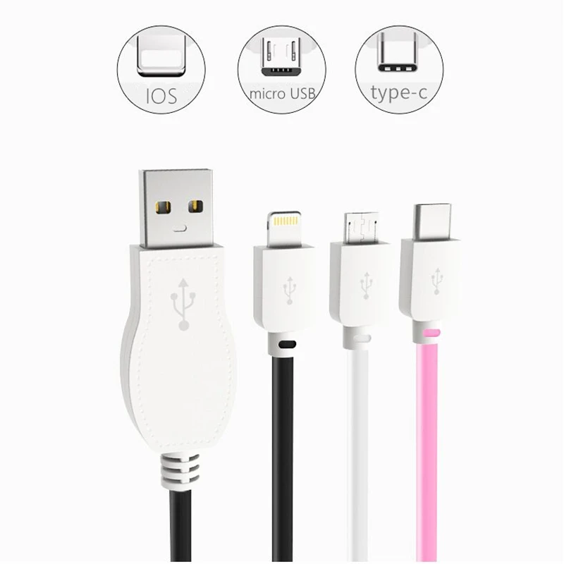 حجم التحكم الرقص مصباح ليد فلاش كابل ل فون ، 2A ، 1 M نوع-C ، المصغّر usb تهمة سلك ، apple, مرونة نقل البيانات سلك