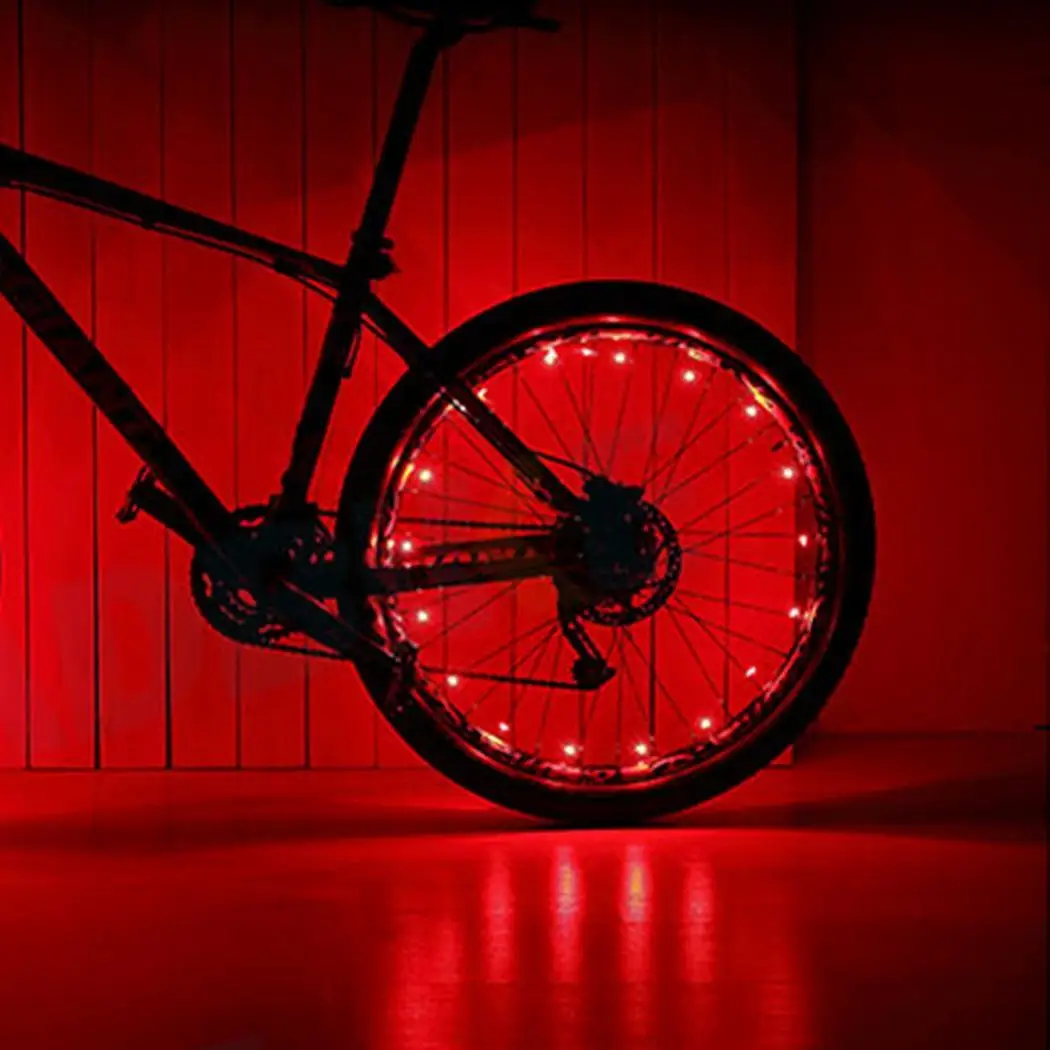 LED Bicycle Bike Cycling Rim Lights 20 Pcs Wheel 2.2 Meters Spoke SA03