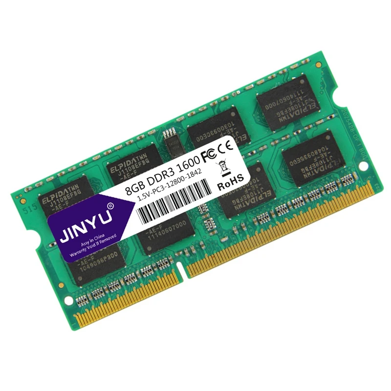 JINYU DDR3 8G 1 5 V 204 Pin RAM память для ноутбука 1600MHz|Оперативная память| |