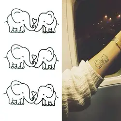 2019 новый милый мультяшный слон временная татуировка стикер удаляемый водонепроницаемый временный татуировки Поддельные наклейка-тату