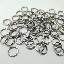 OLOEY 50 шт./компл. Брелок Сплит Кольца разрезное кольцо из нержавеющей стали для рыболовных принадлежностей Инструменты