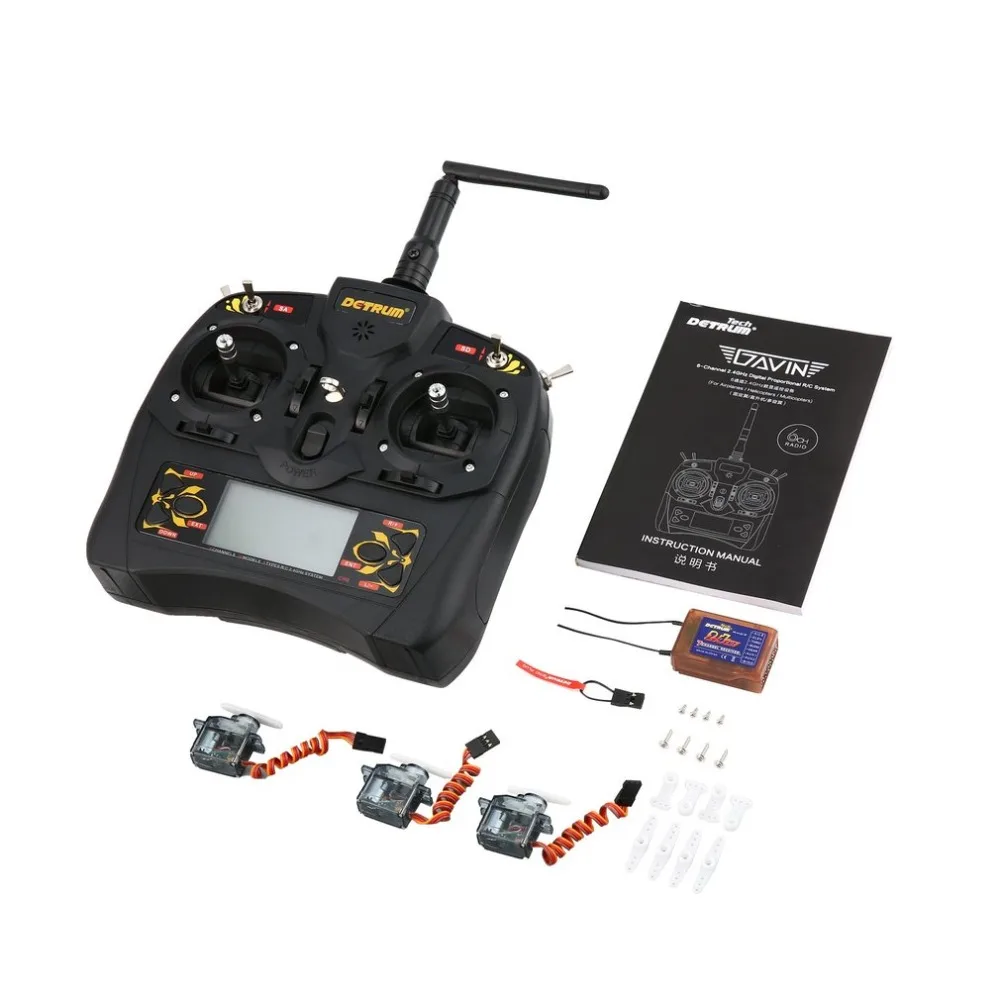 

2.4G Digital Remote Control RXC7 Receiver GAVIN-6C 6-Channel with 9G Steering Gear Sets for RC Plane Boat Car
