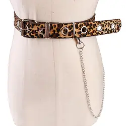 Дизайнерский женский ремень брендовый Леопардовый принт металлический игла Пряжка ремень роскошный женский модный женский ремень