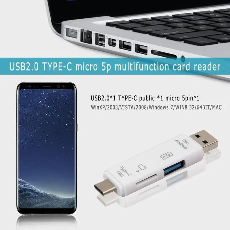3 в 1 Usb 3,1 Card Reader высокое Скорость SD Micro SD Card Reader Тип C USB C памяти Micro USB OTG Картридер для смартфонов