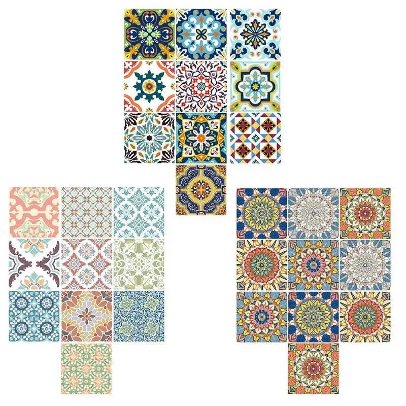 

10pcs PVC Waterproof Film Wall Stickers Self-adhesive Background Tiles Decals Kitchen Decoration Wall Sticker Home Decor