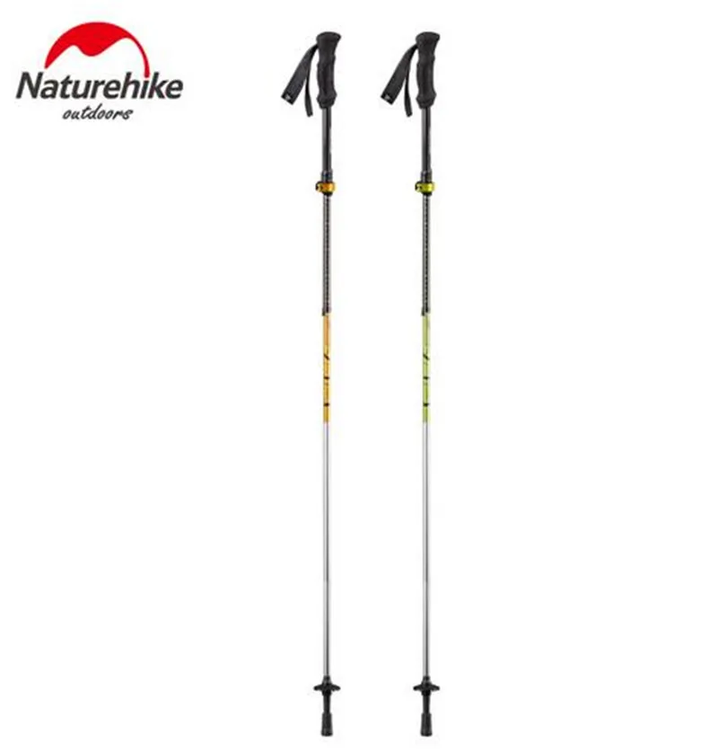 Tanie NatureHike 5 sekcja laska z włókna węglowego Ultralight regulowany kij do trekkingu laski Camping Trekking piesze wycieczki memory Stick