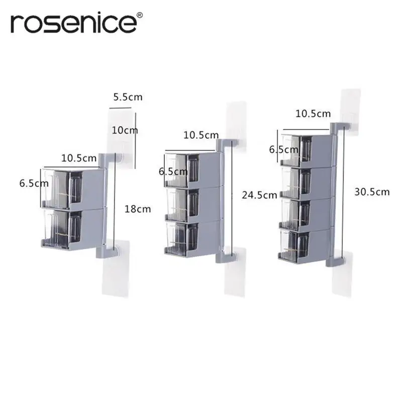 

Multi-Tier 360 Degree Rotating Wall Mount Spice Rack Seasoning Storage Box Jars Organizer Condiment Containers Kitchen Tools