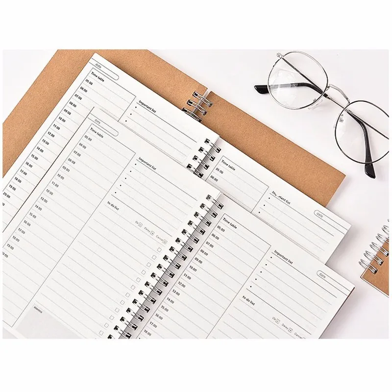 

3pcs Daily Schedule Notebook Time Table To Do Planning Book