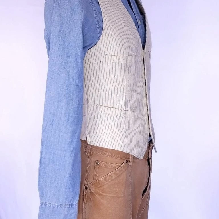 Ralph Lauren Rugby Men S Western Vest White Striped Linen Nwt 178 Vests Waistcoats Aliexpress