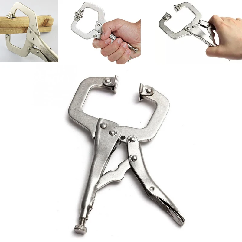 

Fix Plier Pincer Tong Tenon Locator C Clamp weld Clip Woodwork Steel Hand tool Swivel Pad Grip Vise Lock Jaw Alloy Wood Work