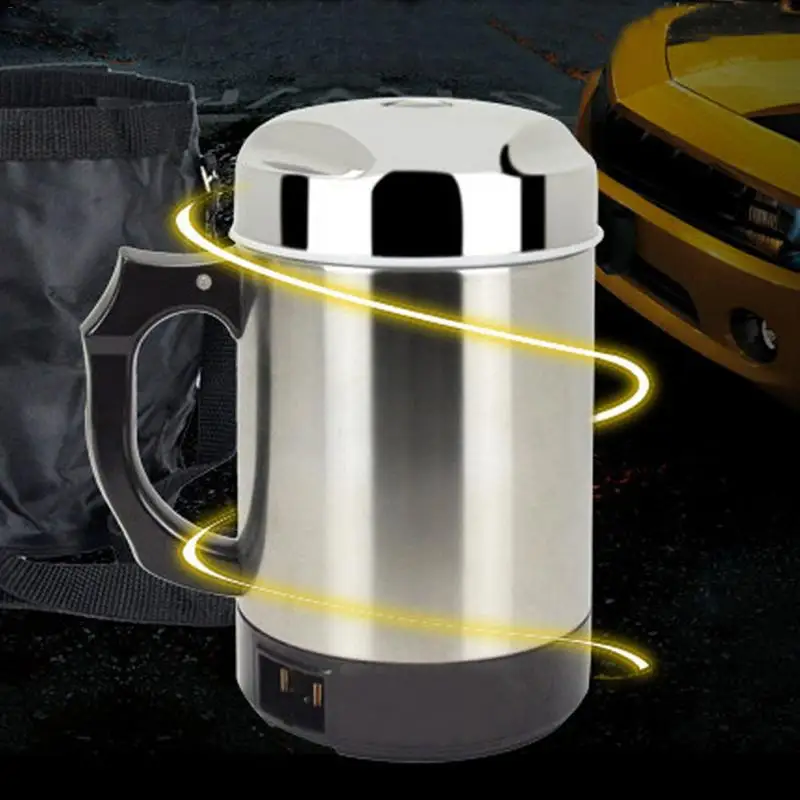 

LACYIE Heated Travel Mug 12V Car Vacuum Cup Stainless Steel Electrically Heated Water Cup 880ml Temperature Control Travel Mugs
