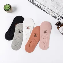 Черные женские короткие носки с котом 5 пар/уп. милые хлопковые женские носки с принтом кота невидимые летние тонкие носки с подарочной сумкой