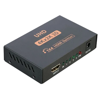 

HOT-Ultra HD 4K 4 Port HDMI Splitter 1x4 Repeater Amplifier 1080P 3D Hub 1 In 4 Out
