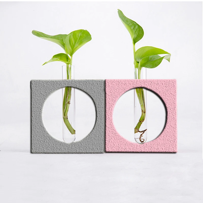 

Nordic geometric Concrete vase mould test tube hydroponic potted cement pot silicone mold diy plaster office home decor crafts