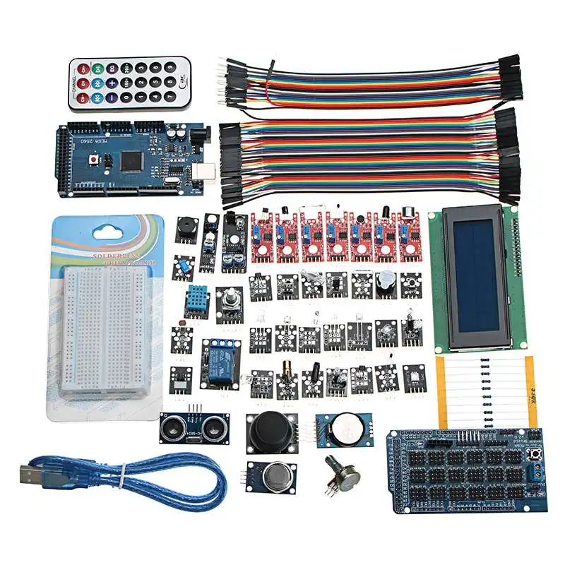 

40Pcs MEGA2560 R3 40 Sensor Modules Starter Kit IIC 20X4 2004 LCD Display for A rduino Sensors with Breadboard