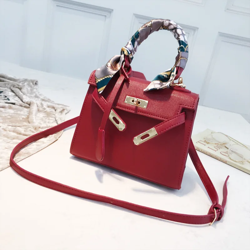 

Scarf Crossbody Bags For Women Leather Luxury Handbags Designer Famous Brand Bolsa Feminina Lock Shoulder Bag Ladies Sac A Main