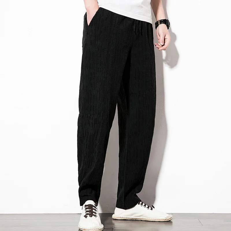 #4596 Summer Wide Leg Pants Linen Loose Vintage Red/Black/Grey Casual Harem Pants Plus Size 4XL 5XL Thin Joggers Elastic Waist #4596 Summer Wide Leg Pants Linen Loose Vintage Red/Black/Grey Casual Harem Pants Plus Size 4XL 5XL Thin Joggers Elastic Waist