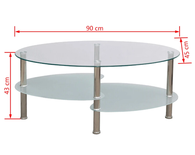 Coffee Table With Exclusive Design White Exclusive 3-Layer And Elegant Coffee Table Design Tempered Glass + Metal Frame Material