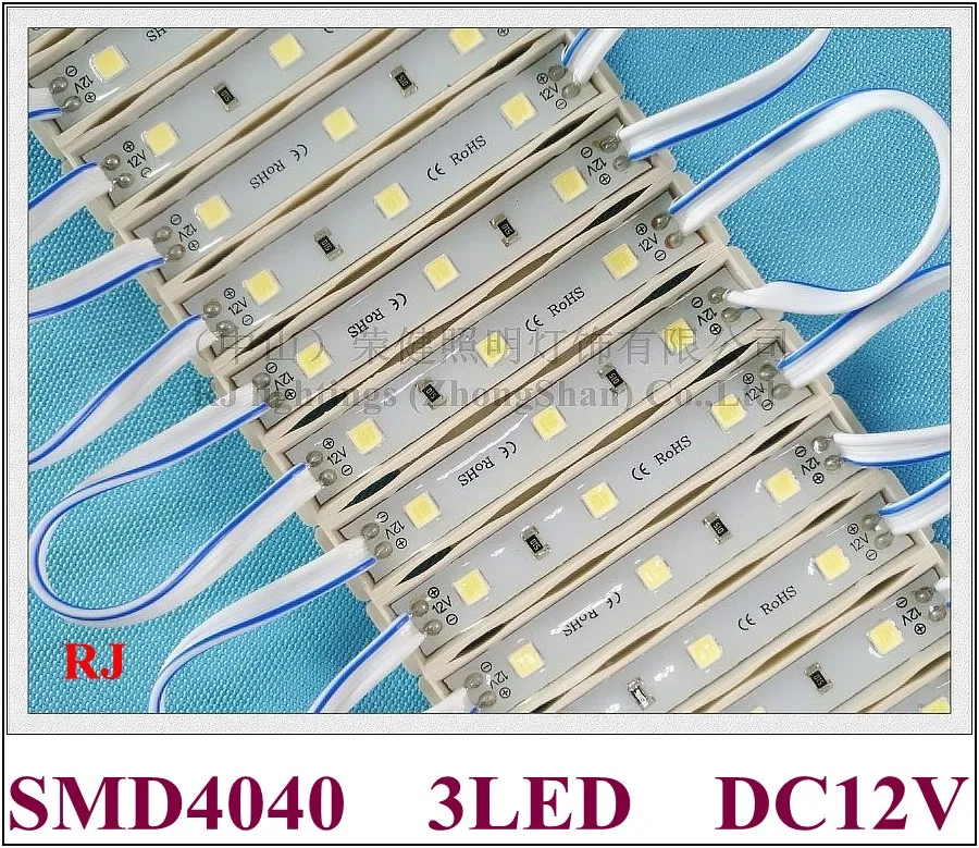 

SMD 4040 LED light module for sign letter IP65 LED module DC12V SMD4040 3 led 1W 100lm 64mm*9mm*4mm tape or glue installation