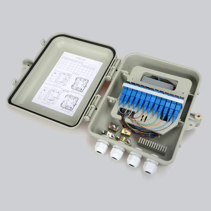 

2PCS Optical Fiber Distribution Box 12 core full with SC Adapter Pigtail 1 : 8 Splitter factory wholesale Single mode ftth