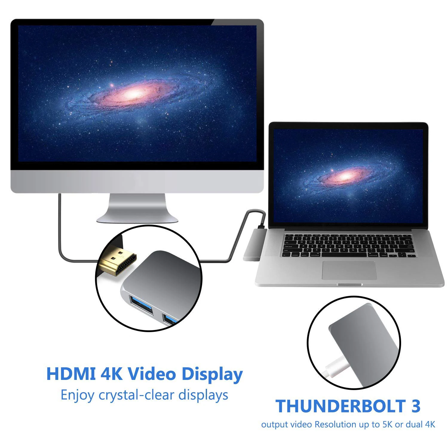 Концентратор usb type C адаптер 7 в 1 двойной USB type C док-станция для MacBook Pro с 4K HDMI usb C USB3.0 SD/Micro-SD кардридер серый