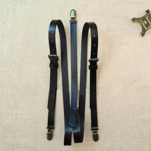 1,7 см Высокое качество Натуральная Воловья кожа Материал спилок кожаный ремешок для женщин и мужчин унисекс подтяжки Y Back