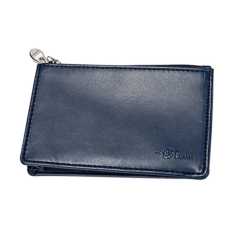 

Fashion PU Leather Card Holder Men Ultra-thin Solid Color Short Wallet Simple Zipper Coin Purse Coin Pocket Organizer Purse Bag
