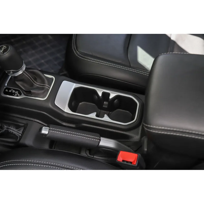 1pc Cup Holder Trim Car Frame Cover For 2018 Jeep Wrangler JL Parts Accessories