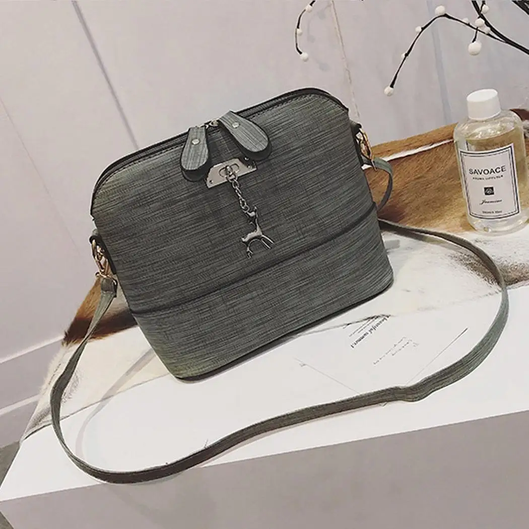 

Shell 4 Shoulder Black Embossed kg Zipper Gray Bag Deer Fashion Khaki Pendant Red Women 1 Closure Casual 0 Green