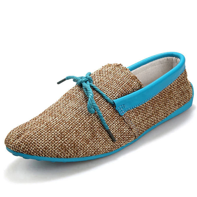 breathable men shoes spring summer weaving Woven men casual flat shoes