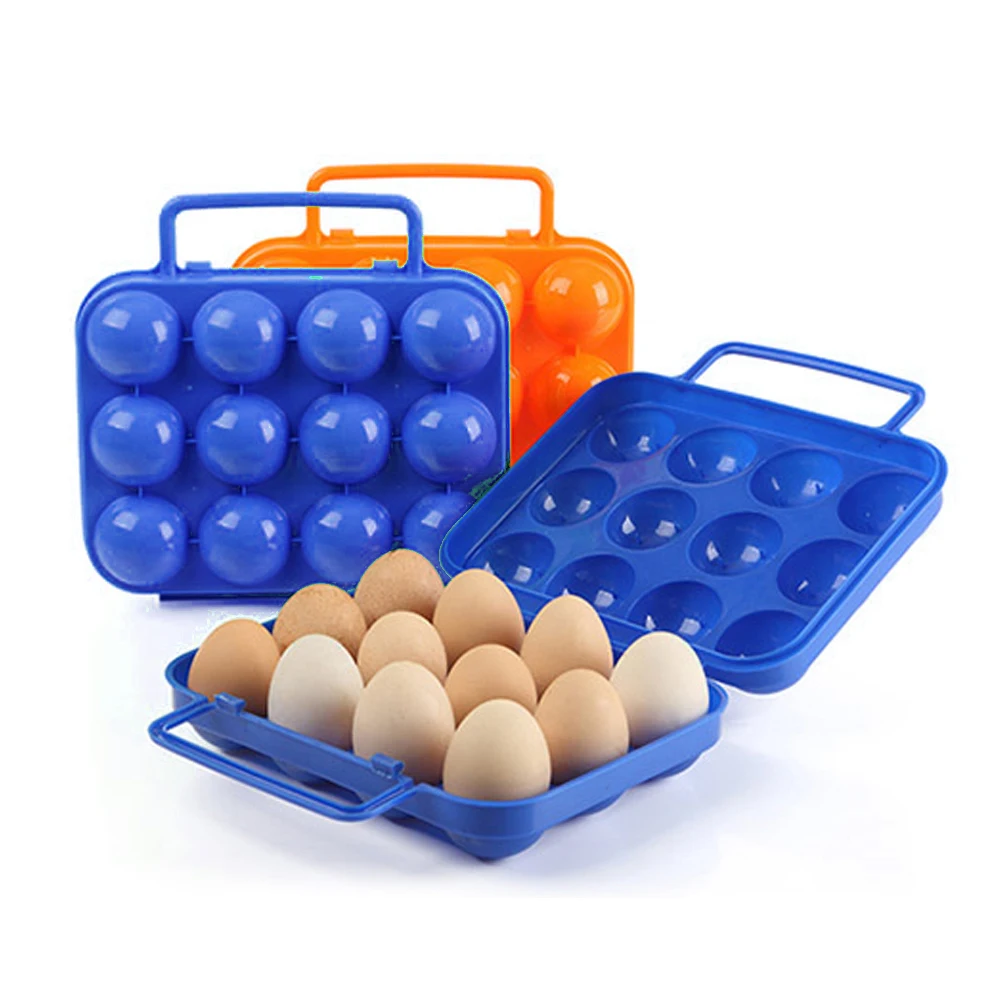 

VIM Outdoor Portable Folding Egg Storage Case Box Plastic Shockproof Egg Holder Foldable Ourdoor Camping Egg Box 2/6/12 Cells