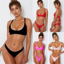 Meihuida Maiô Biquíni 2019 mulheres Sexy Terno de Natação Bandagem Push Bikini Set Acolchoado Bra Swimsuit Maiô Swimwear