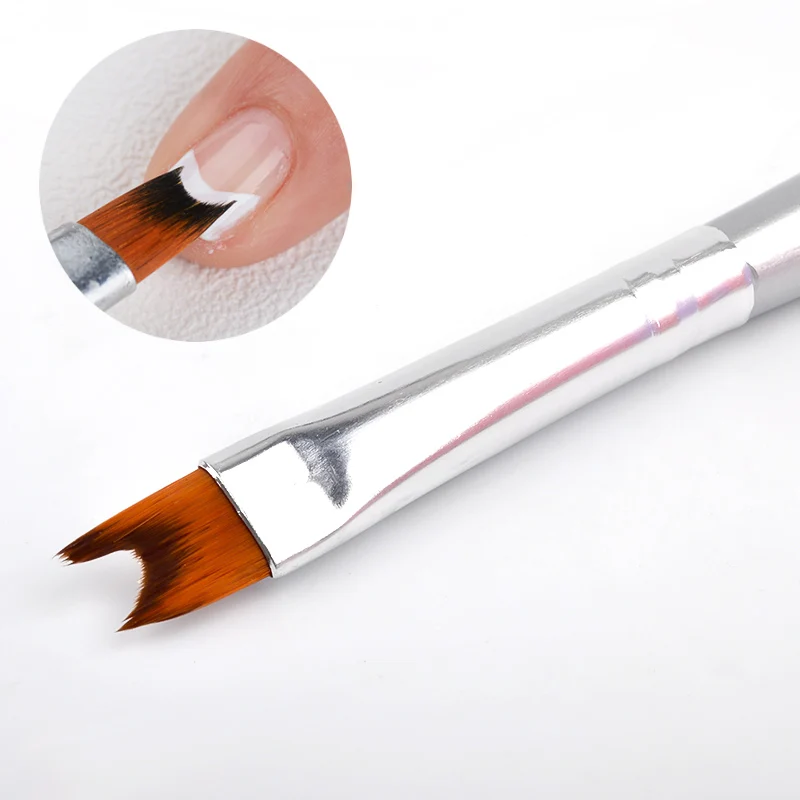 

WiRinef 1Pc Nail Art French Half Moon Smile Silver Pen Brush Black Drawing Manicure DIY Painting Nail Art Tool