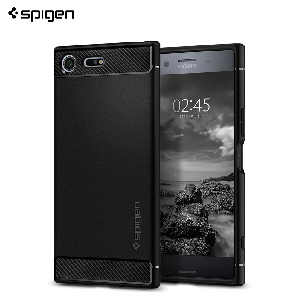Защитный чехол Spigen Ruggerd Armor black для Sony Xperia XZ Premium|Бамперы| |