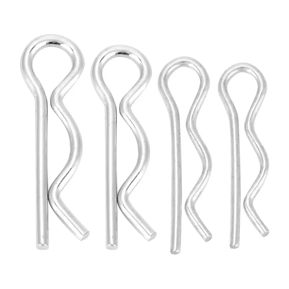 uxcell 1.8mm x 32mm Carbon Steel R Shaped Spring Cotter Clip Pin Fastener Hardware Silver Tone 20 Pcs