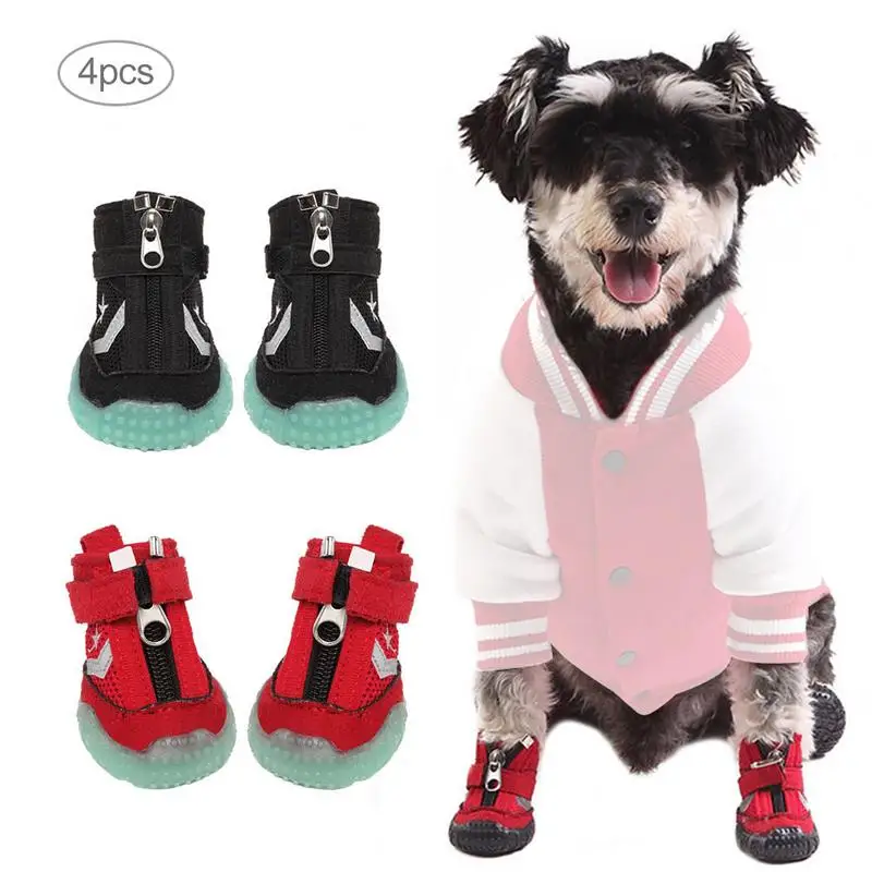 

Dog Hiking Shoes For Large Small Dogs Cibotium Poodle Outdoor Breathable Luminous Pet Shoes In Spring Summer