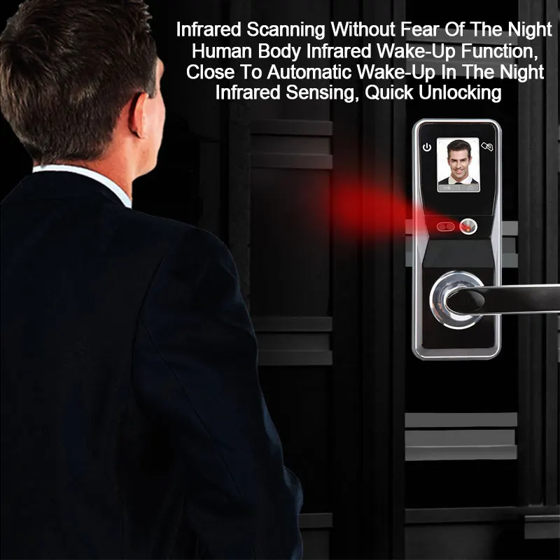 Eseye Digital Door Lock Smart Lock Door Security Card Touch Screen Keyless Face Recognition Home Digital Electronic Lock        