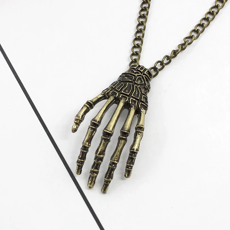 Davitu 12pcs Punk Style Black Head Skull/Skeleton Faux Yak Bone Charm Pendant Necklace Jewelry Halloween Gift for Women&Men Jewelry