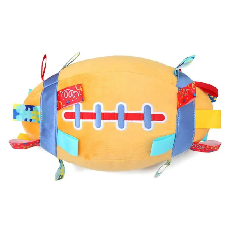 

Children Baby Educational Soft Plush Football with Sound Infant Rattles Ball Puzzle Toys Dingling Bell Rugby Handball Toy