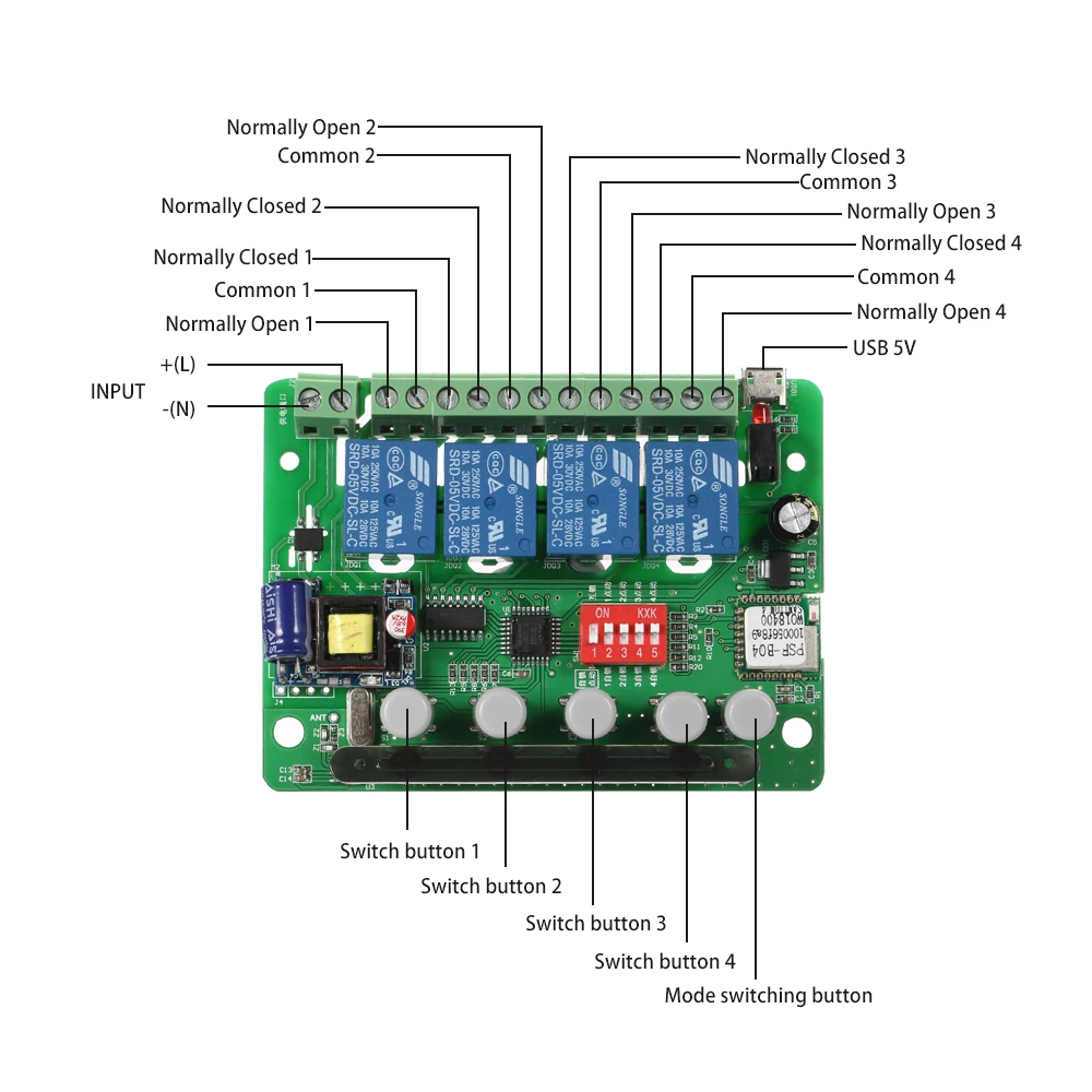 4CH умный пульт дистанционного управления беспроводной переключатель универсальный модуль DC 5 в Wifi переключатель таймер телефон приложение пульт дистанционного управления переключатель двери гаража