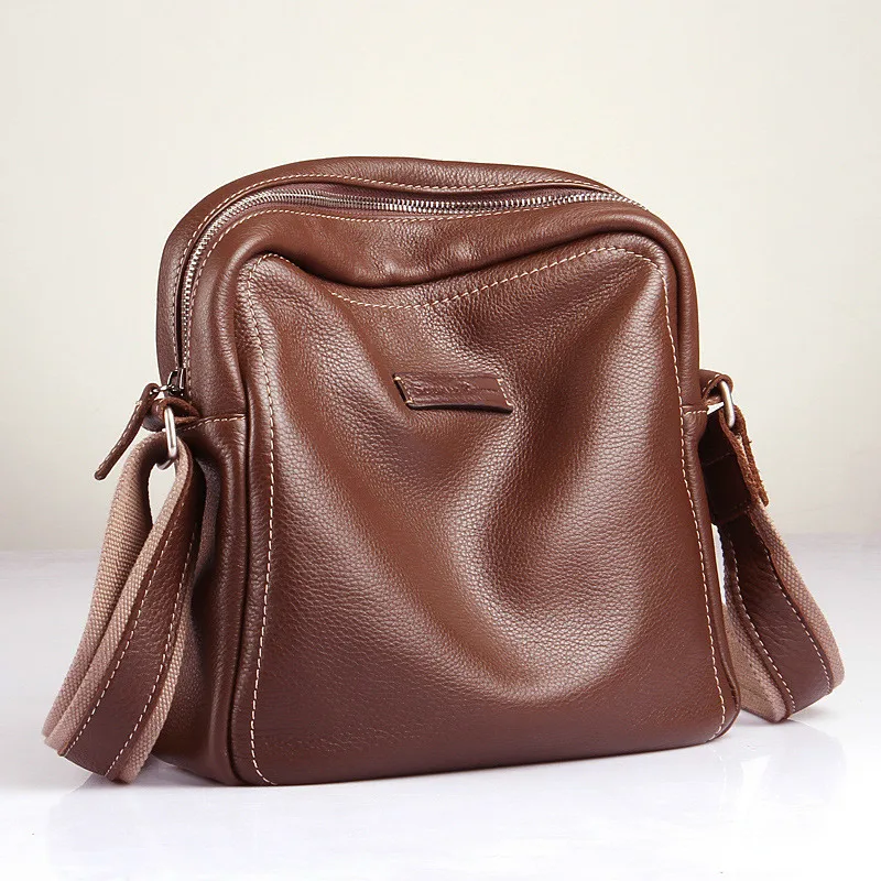 

New Arrive Flag Men Shoulder Bag Genuine Leather Casual Small Handbag Men Male Crossbody Bag Business Bag