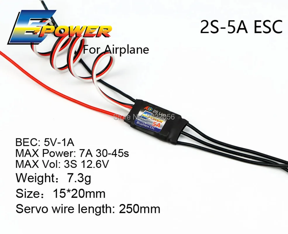 AEORC E-power ESC контроллер скорости двигателя 1S5A 2S5A 10A 20A 30A 40A бесщеточный ESC для RC самолета с UBEC для RC FPV квадрокоптера