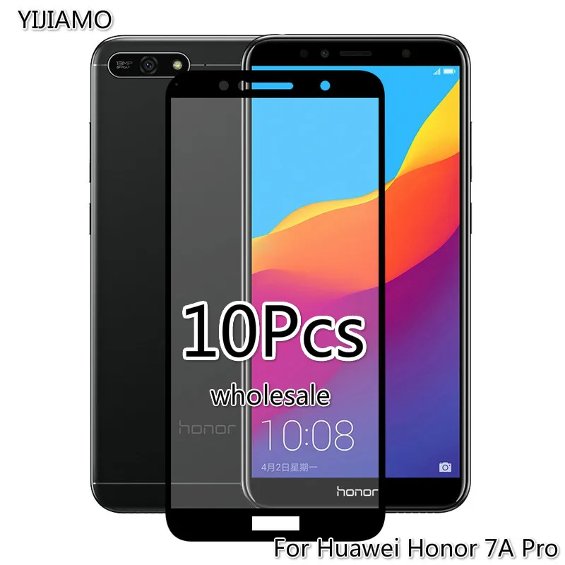 

10Pcs Full Cover Screen Protector For Huawei Honor 7A Pro Glass 9H 3D Curved Protective Film Tempered Glass For Honor 7A Pro L29